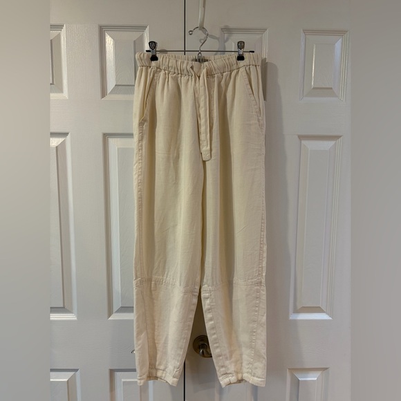 Everlane Pants - Everlane Bone Color The Linen Pull-On Barrel Pant Size S